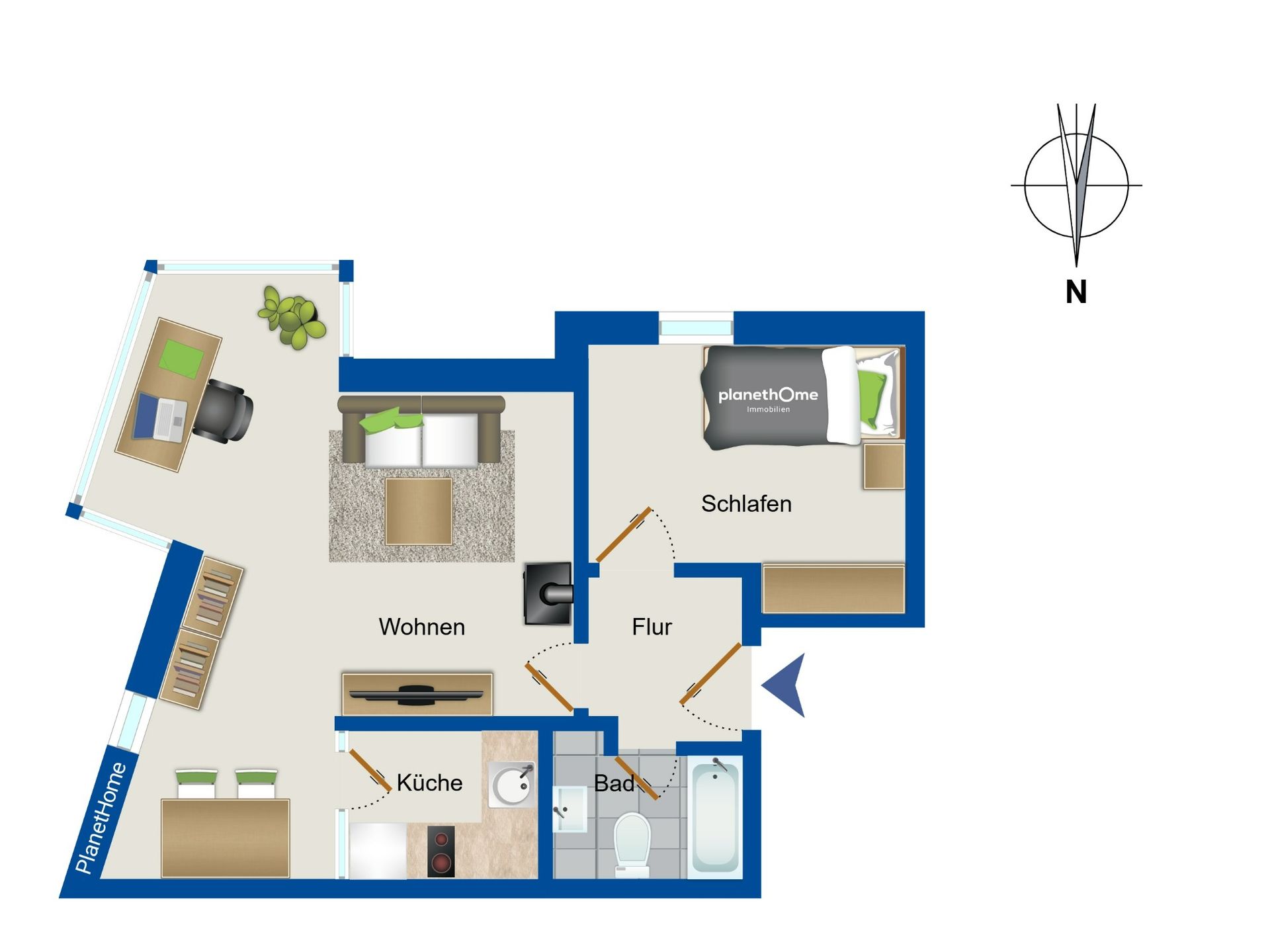 Wohnung zum Kauf 84.000 € 2 Zimmer 50,1 m²<br/>Wohnfläche 4.<br/>Geschoss Mitte - Nord Bremerhaven 27568