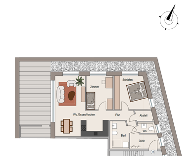 Penthouse zum Kauf - Neubau provisionsfrei 558.900 € 3 Zimmer 93,1 m² 3. Geschoss Hauptstraße 62 Neckarwestheim 74382