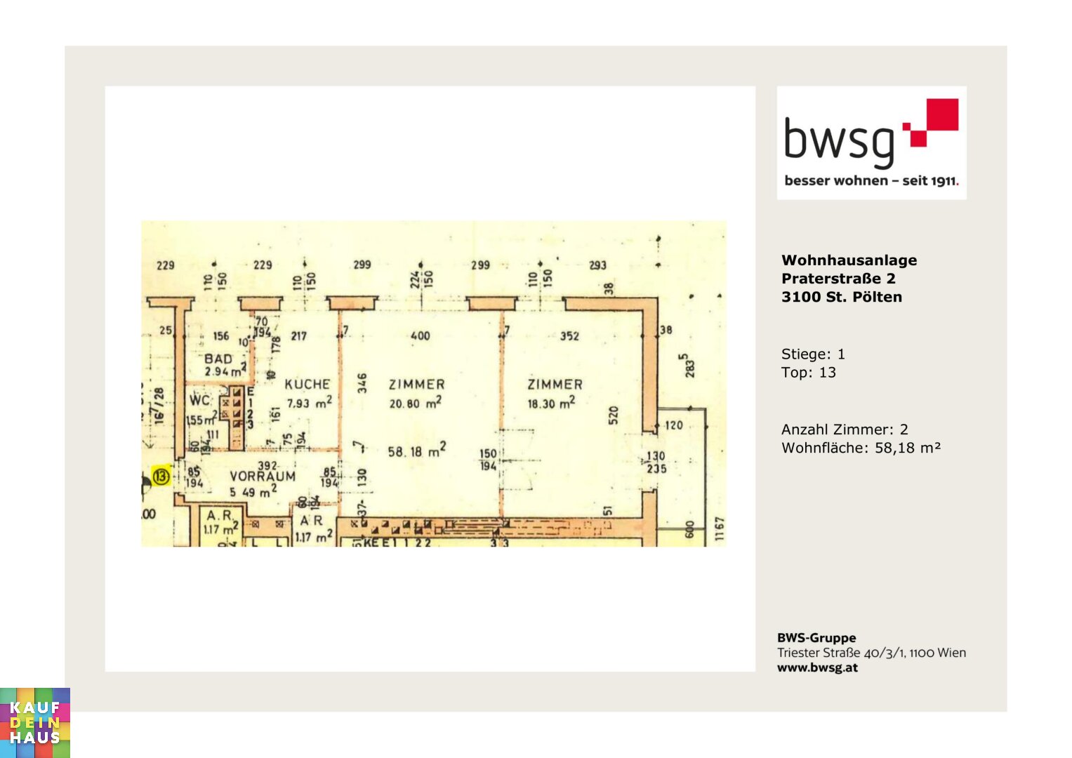 Wohnung zur Miete 252 € 2 Zimmer 61,7 m²<br/>Wohnfläche Praterstraße 2 St. Pölten St. Pölten 3100