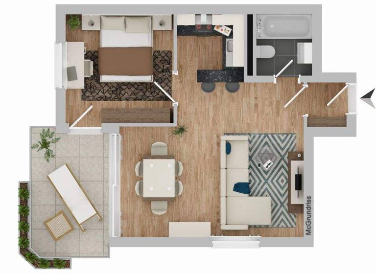 Wohnung zum Kauf 224.000 € 2 Zimmer 58 m² 2. Geschoss Kornwestheim 70806