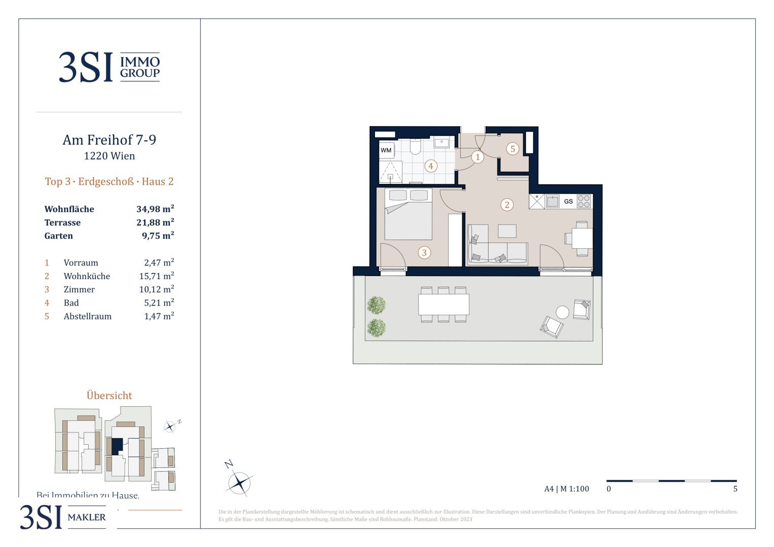 Wohnung zum Kauf 257.703 € 2 Zimmer 35 m²<br/>Wohnfläche EG<br/>Geschoss Am Freihof 9 Wien 1220