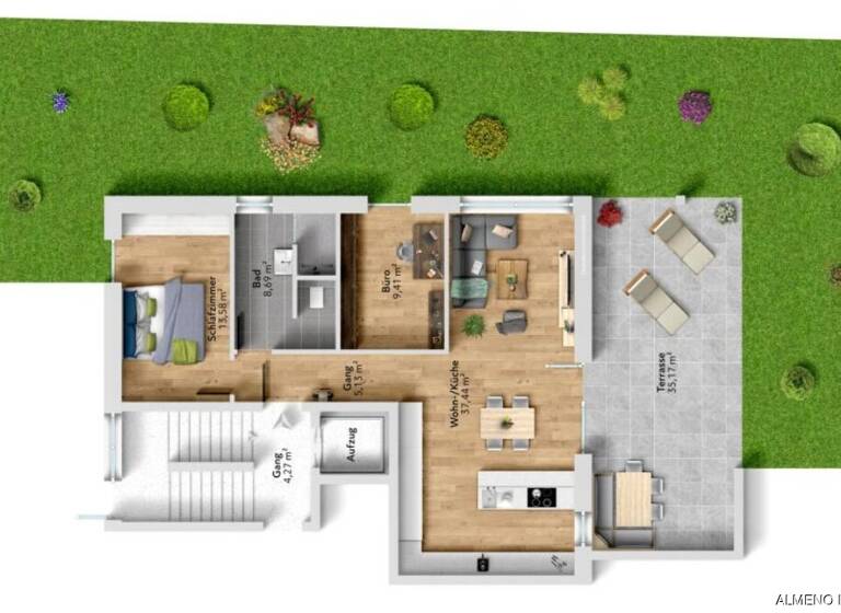 Wohnung zum Kauf - Erstbezug 780.000 € 3 Zimmer 75 m² EG Obermieming 6414