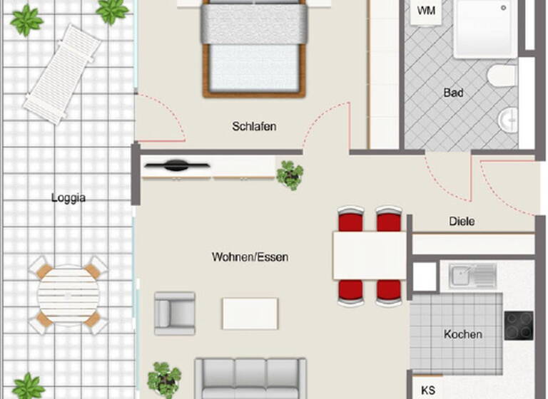 Wohnung zur Miete 1.000 € 2 Zimmer 65,4 m² EG Otl-Aicher-Allee 7 Böfingen Ulm 89075