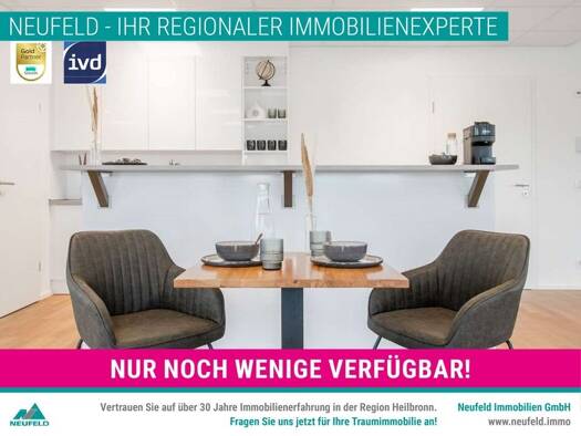 Wohnung zur Miete 849 € 1 Zimmer 41 m² frei ab sofort Wartbergstraße 8/2 Heilbronn 74076
