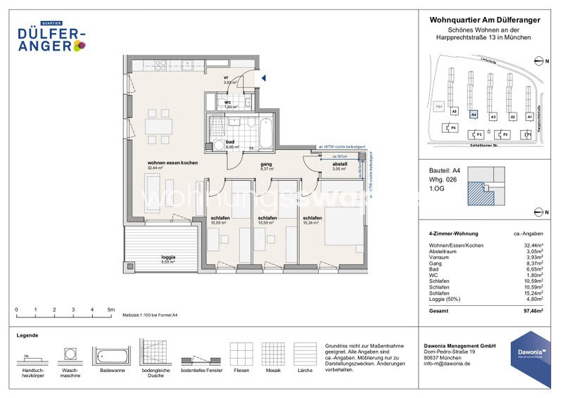 Studio zur Miete 1.820 € 4 Zimmer 97 m²<br/>Wohnfläche 1.<br/>Geschoss Hasenbergl-Lerchenau Ost 80933