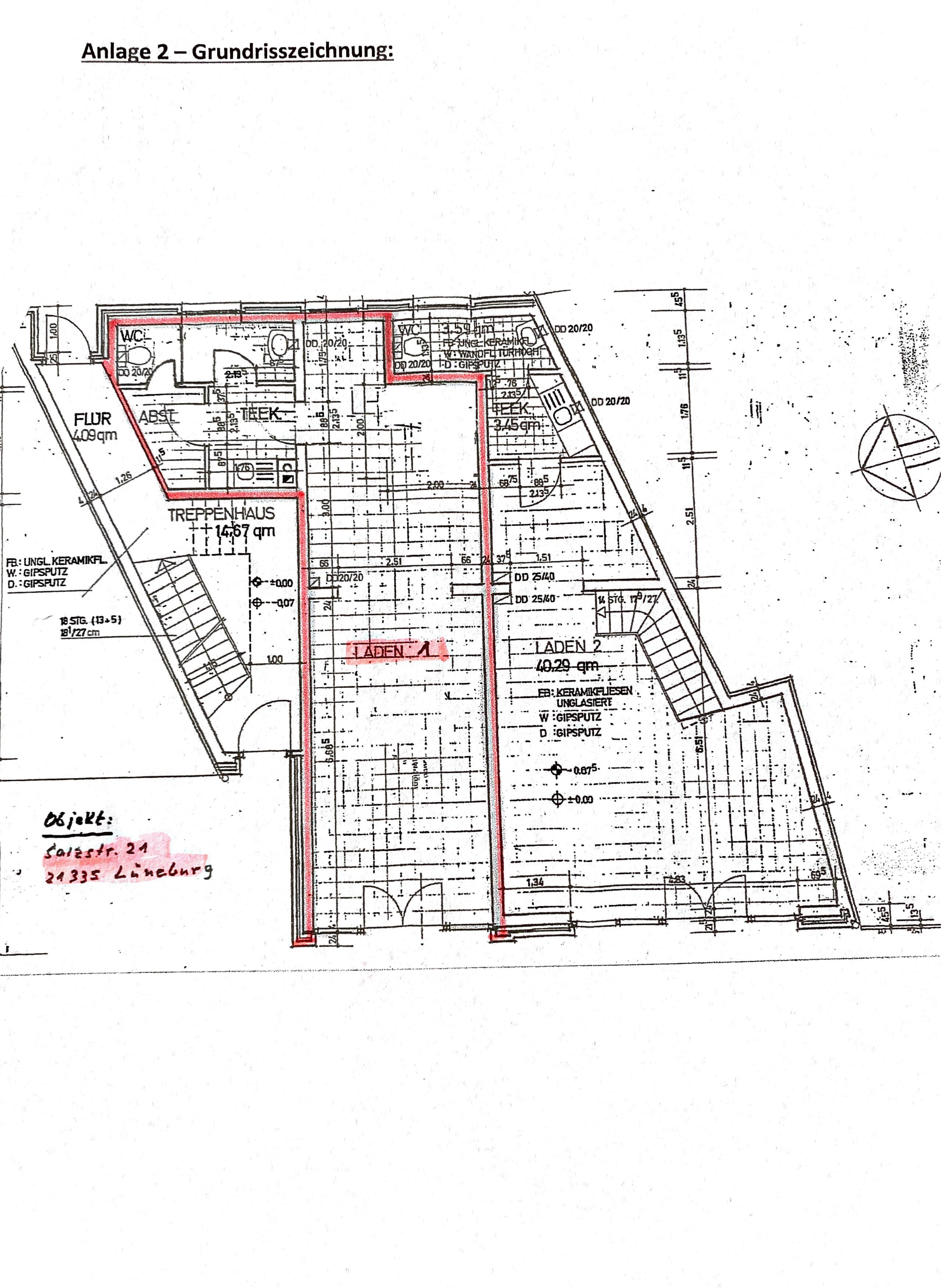 Verkaufsfläche zur Miete 810 € 40 m²<br/>Verkaufsfläche Altstadt Lüneburg 21335