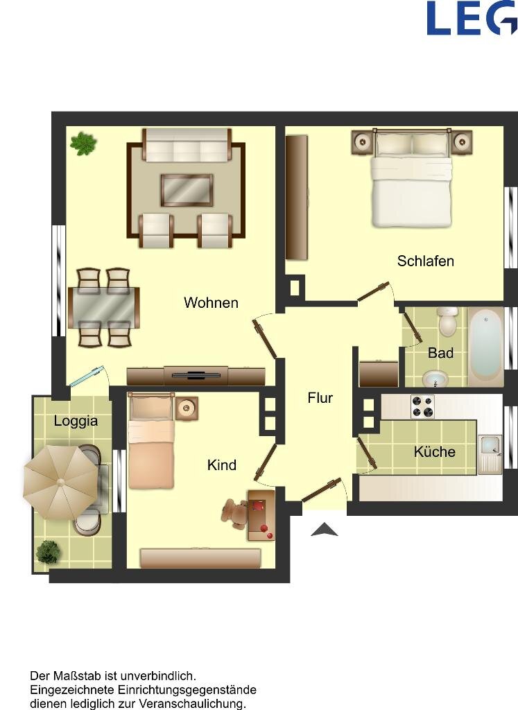 Wohnung zur Miete 519 € 3 Zimmer 64,2 m²<br/>Wohnfläche 1.<br/>Geschoss 24.11.2024<br/>Verfügbarkeit Wagenfeldstraße 3 Stadt Ibbenbüren 49477