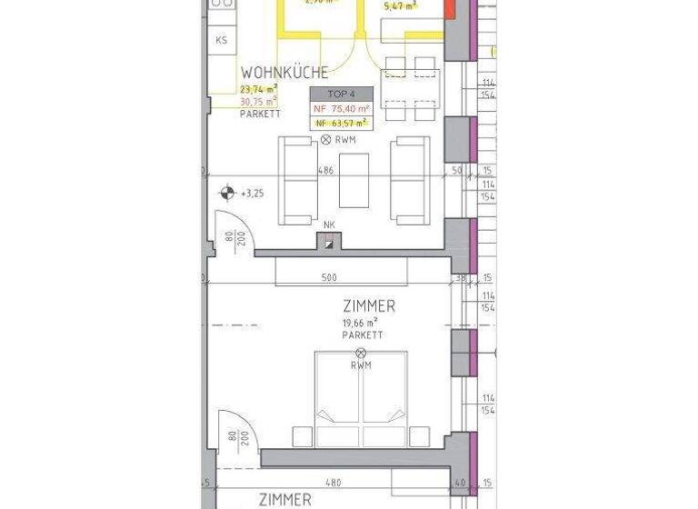 Wohnung zur Miete 620 € 3 Zimmer 75,2 m² 1. Geschoss Pottendorf 2486