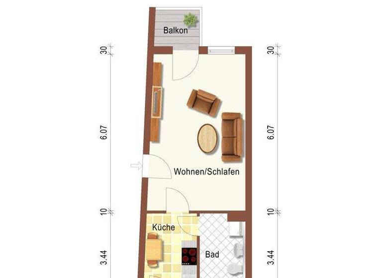 Studio zum Kauf 139.000 € 1 Zimmer 37,3 m² 2. Geschoss Käfertal Mannheim 68309