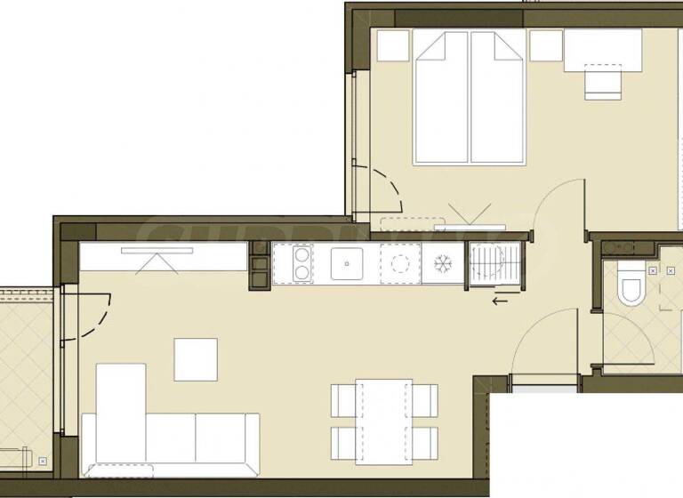 Studio zum Kauf 146.000 € 2 Zimmer 60,5 m² Sofia