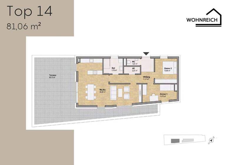 Wohnung zum Kauf - Erstbezug 765.326 € 3 Zimmer 81,1 m² 3. Geschoss Lindweg Geidorf Graz 8010
