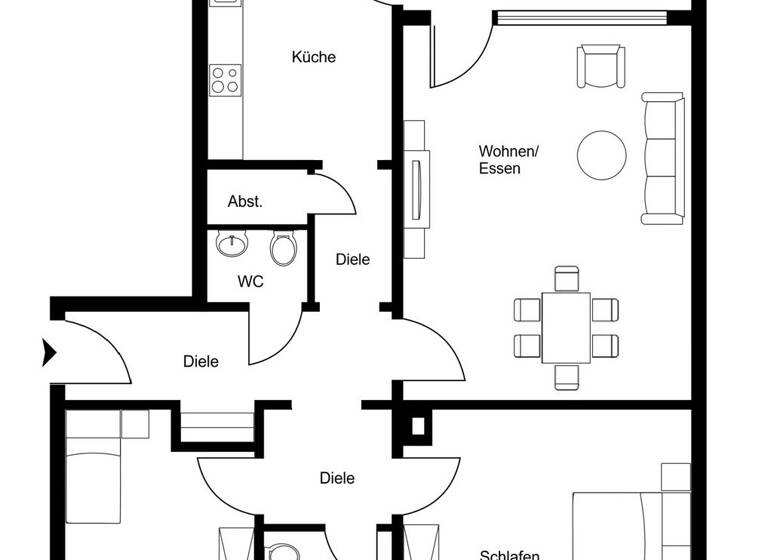 Wohnung zum Kauf 199.000 € 3,5 Zimmer 78,8 m² 1. Geschoss Dahlhausen Bochum 44879
