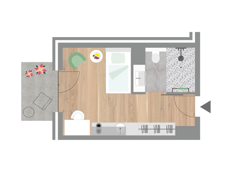 Wohnung zum Kauf provisionsfrei 203.866 € 1 Zimmer 26,2 m² 1. Geschoss Sternstraße 1-9 Lingen Lingen (Ems) 49809