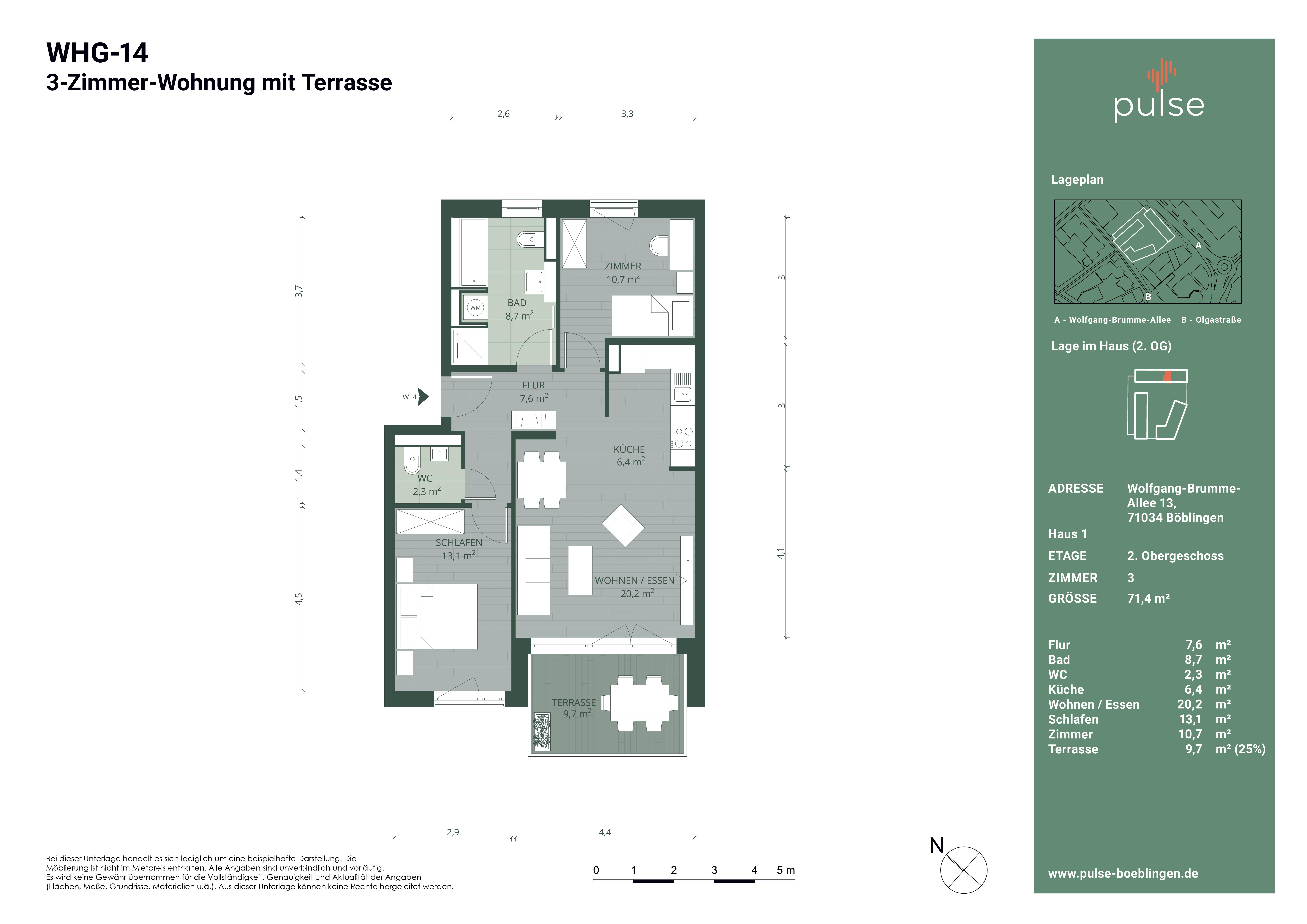 Wohnung zur Miete 1.130 € 3 Zimmer 71,2 m²<br/>Wohnfläche 2.<br/>Geschoss ab sofort<br/>Verfügbarkeit Wolfgang-Brumme-Allee 13 Unterstadt / Galgenberg Böblingen 71034