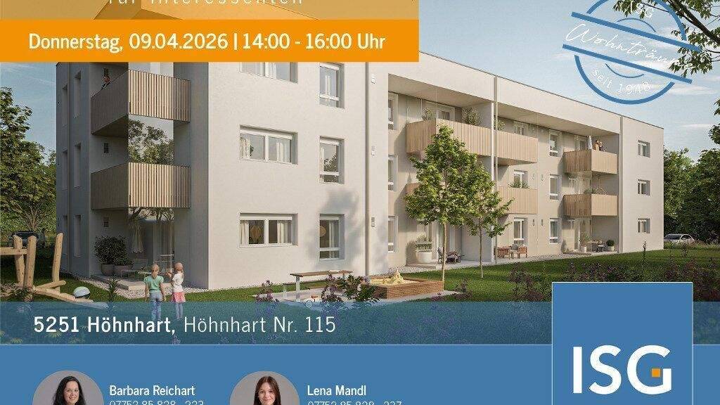 Wohnung zur Miete - Erstbezug 546 € 3 Zimmer 75,6 m² Höhnhart 115 Höhnhart 5251