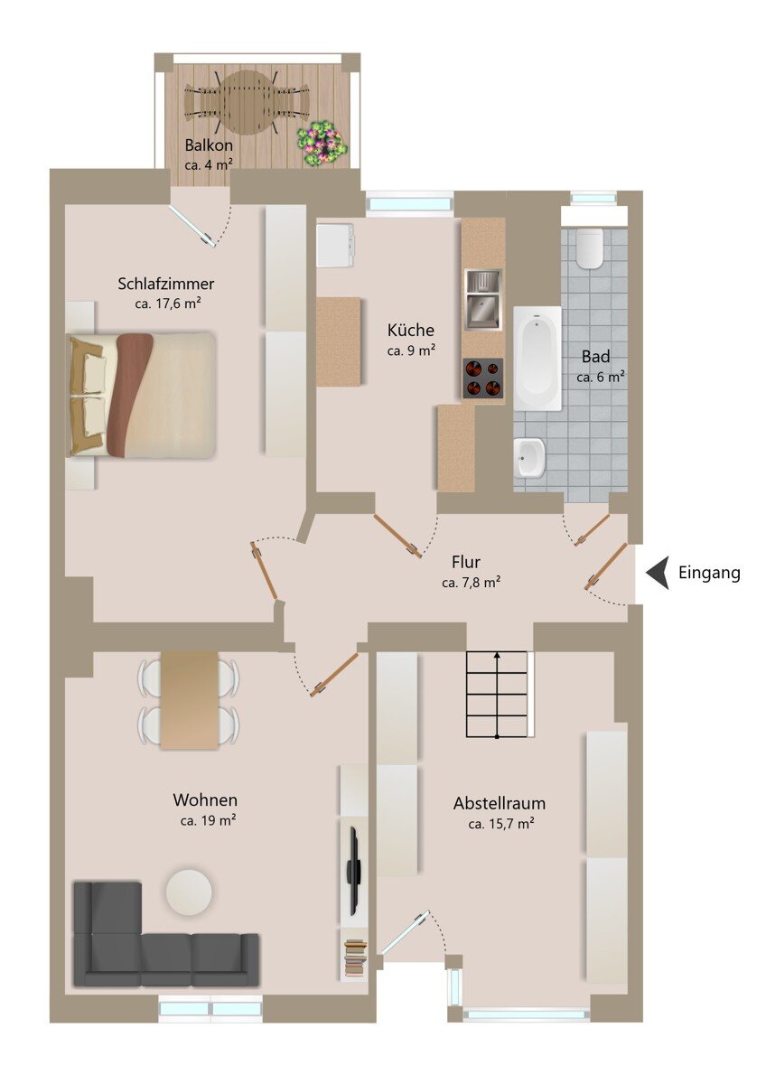 Wohnung zur Miete 595 € 2 Zimmer 70 m²<br/>Wohnfläche EG<br/>Geschoss Trothaer Straße 107 Ortslage Trotha Halle/Saale 06118