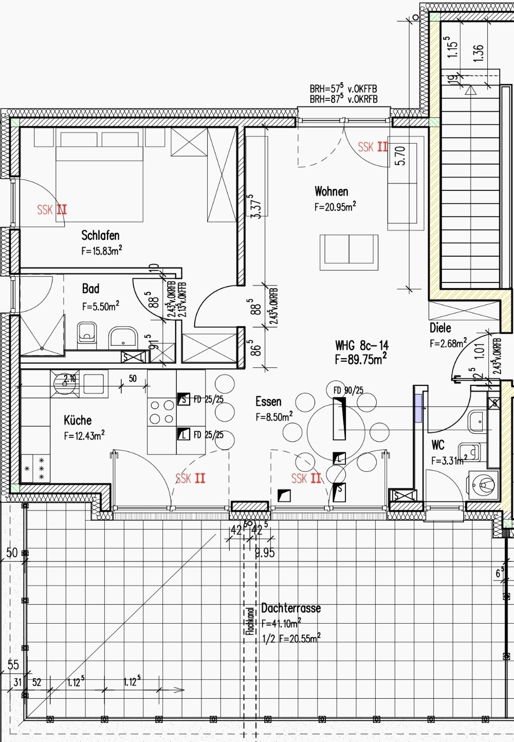 Penthouse zur Miete 1.950 € 2 Zimmer 90 m²<br/>Wohnfläche 4.<br/>Geschoss 01.04.2025<br/>Verfügbarkeit Am Waldschlösschenn 8c Hauptbahnhof / Postamt Kaiserslautern 67663