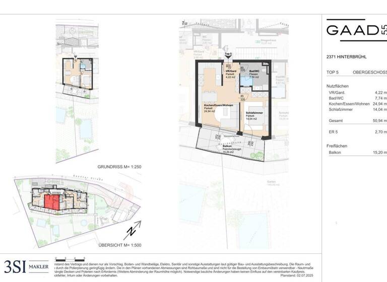 Wohnung zum Kauf - Erstbezug 447.050 € 2 Zimmer 50,9 m² 1. Geschoss Hinterbrühl 2371
