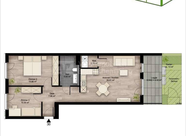 Wohnung zum Kauf - Erstbezug provisionsfrei 404.900 € 3 Zimmer 73,2 m² Elisabeth-Habeth-Weg 24-32 Witterschlick Alfter 53347