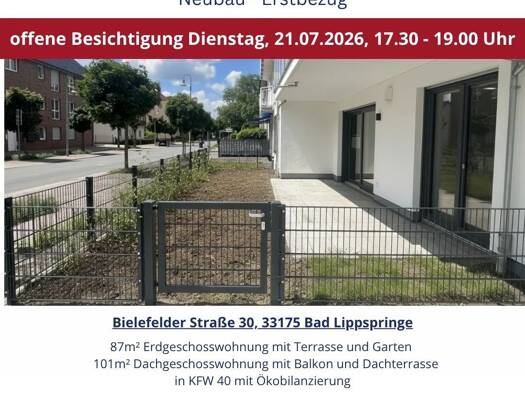 Wohnung zum Kauf - Erstbezug provisionsfrei 374.900 € 2 Zimmer 87,5 m² EG Bad Lippspringe 33175