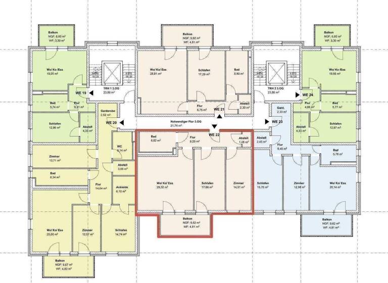 Wohnung zum Kauf provisionsfrei als Kapitalanlage geeignet 400.368 € 3 Zimmer 83,4 m² Zeitzer Straße 2 Löbstedt Jena 07743