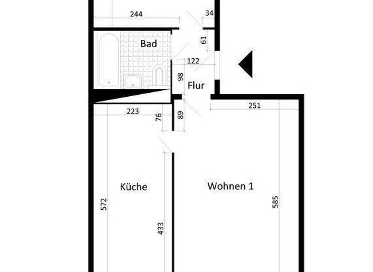 Wohnung zur Miete 350 € 2 Zimmer 57,5 m² 2. Geschoss frei ab 01.03.2026 Hans-Grade-Str. 4 Neu Olvenstedt Magdeburg 39130