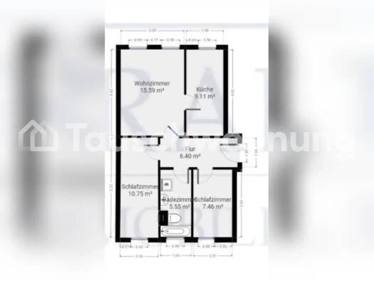 Wohnung zur Miete Tauschwohnung 520 € 3 Zimmer 60 m² 2. Geschoss Volkmarsdorf Leipzig 04315