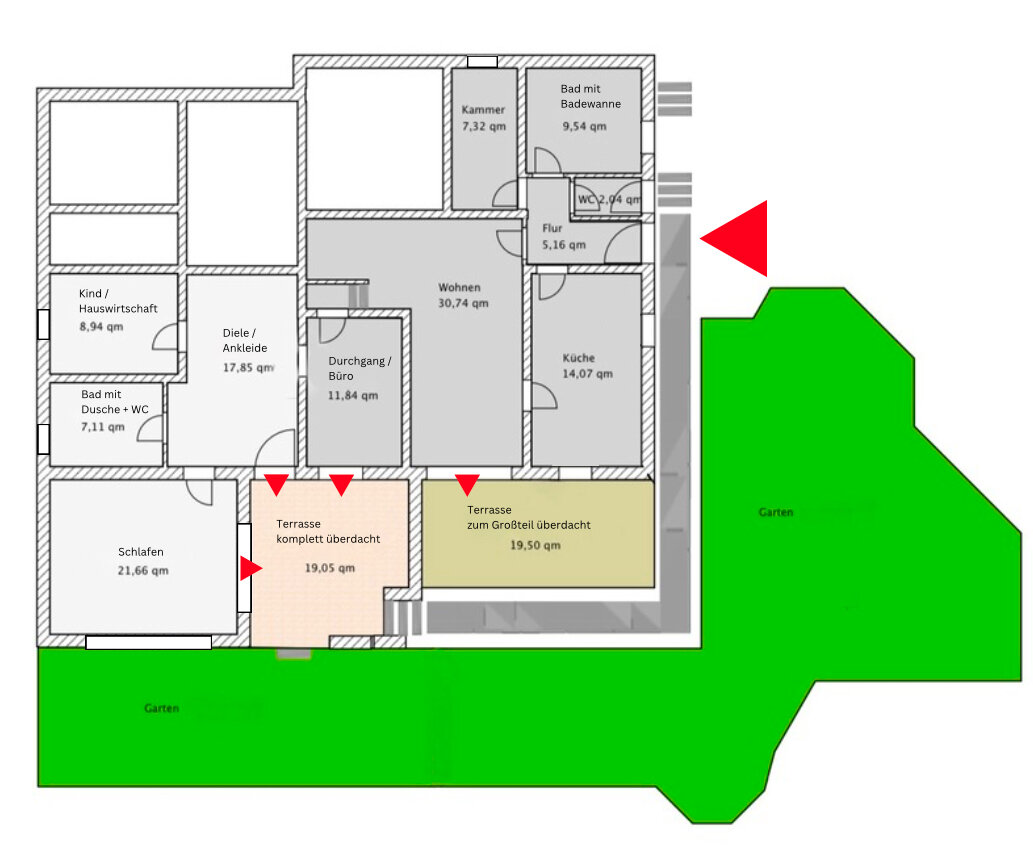 Wohnung zur Miete 1.100 € 5 Zimmer 132 m²<br/>Wohnfläche Hardheim Hardheim 74736