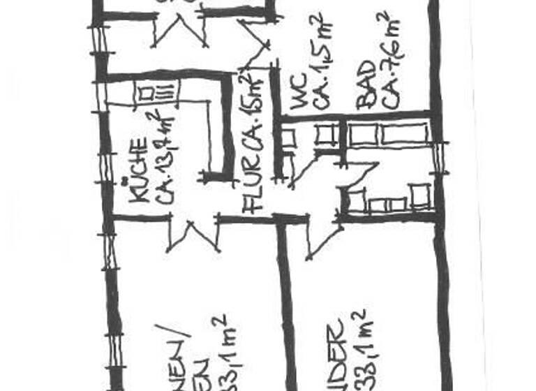 Wohnung zur Miete 555 € 3 Zimmer 117,7 m²<br/>Wohnfläche 1.<br/>Geschoss Lutherplatz 7 Schmalkalden Schmalkalden 98574