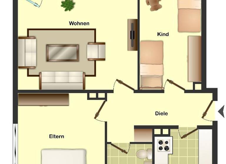 Wohnung zur Miete 503 € 3 Zimmer 60 m² EG frei ab 16.04.2026 Kastanienweg 55 Innenstadt Ahlen 59229