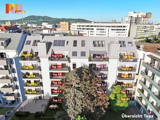 Wohnung zum Kauf - Erstbezug 409.000 € 3 Zimmer 70,4 m² 2. Geschoss frei ab 01.12.2026 Pillweinstraße 44 - 46 Waldegg Linz 4020