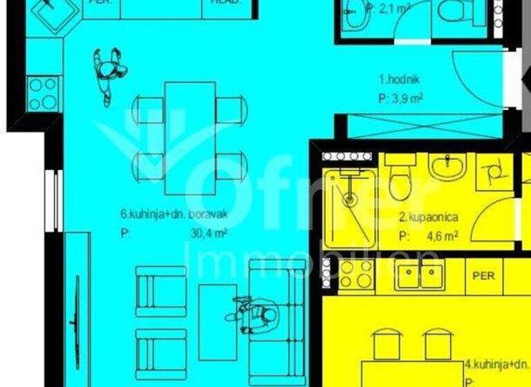 Wohnung zum Kauf 297.000 € 2 Zimmer 69 m² EG Zadar, Crvene kuce 23000