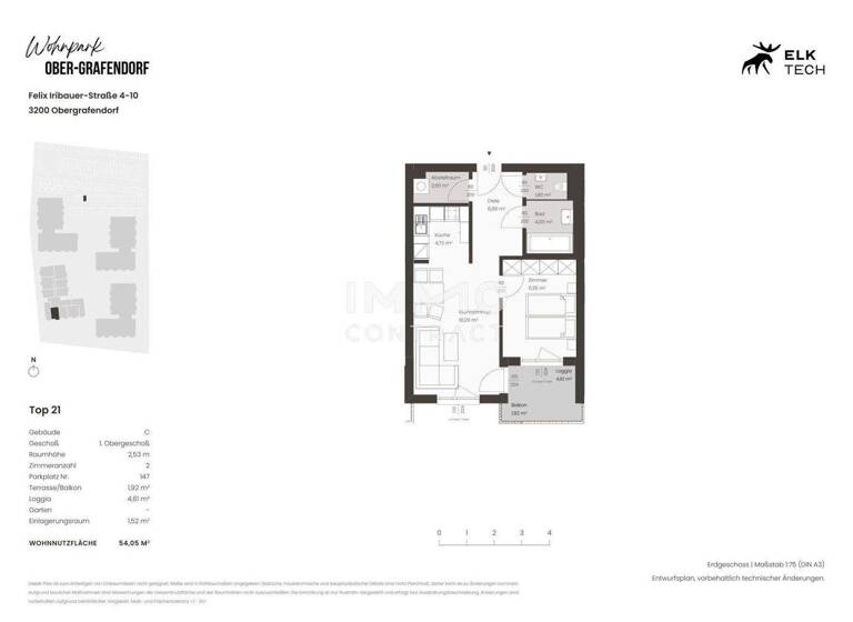 Wohnung zum Kauf - Erstbezug provisionsfrei 187.500 € 2 Zimmer 54,1 m² frei ab sofort Teufelhof St. Pölten 3100