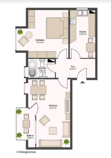 Wohnung zum Kauf provisionsfrei 120.000 € 2 Zimmer 63 m² frei ab sofort Am Färberhof Tal Erlangen 91052