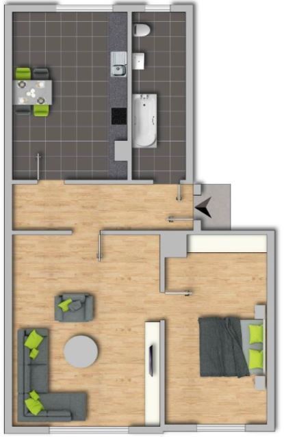 Wohnung zur Miete 259 € 2 Zimmer 48 m²<br/>Wohnfläche 1.<br/>Geschoss Waldstraße 14 Crossen Crossen an der Elster 07613