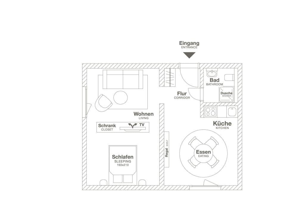 Wohnung zur Miete Wohnen auf Zeit 1.740 € 1 Zimmer 46 m²<br/>Wohnfläche 19.02.2025<br/>Verfügbarkeit Bahnstadtchaussee Opladen Leverkusen 51379