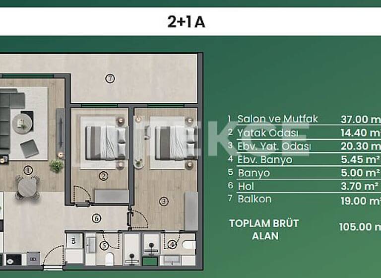 Wohnung zum Kauf 196.000 € 105 m² Kizilcasar