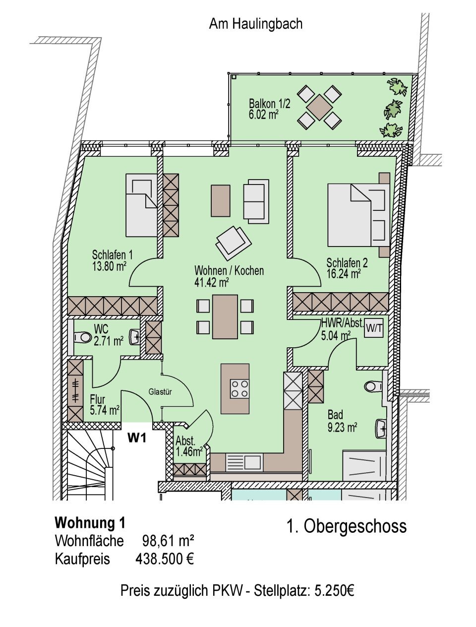 Wohnung zum Kauf provisionsfrei 429.840 € 3 Zimmer 98,6 m²<br/>Wohnfläche 1.<br/>Geschoss Billerbeck 48727