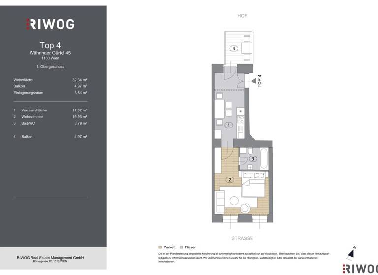Studio zum Kauf 185.000 € 1 Zimmer 32,3 m² 1. Geschoss Währinger Gürtel 45 Wien 1180