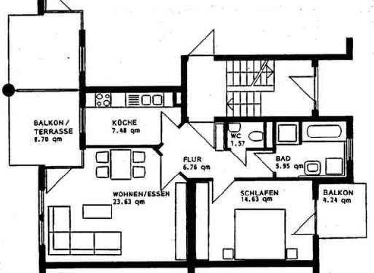 Wohnung zur Miete 865 € 2 Zimmer 63 m² 2. Geschoss frei ab 11.04.2026 Richard-Schmid-Str. 12 Riedenberg Stuttgart 70619