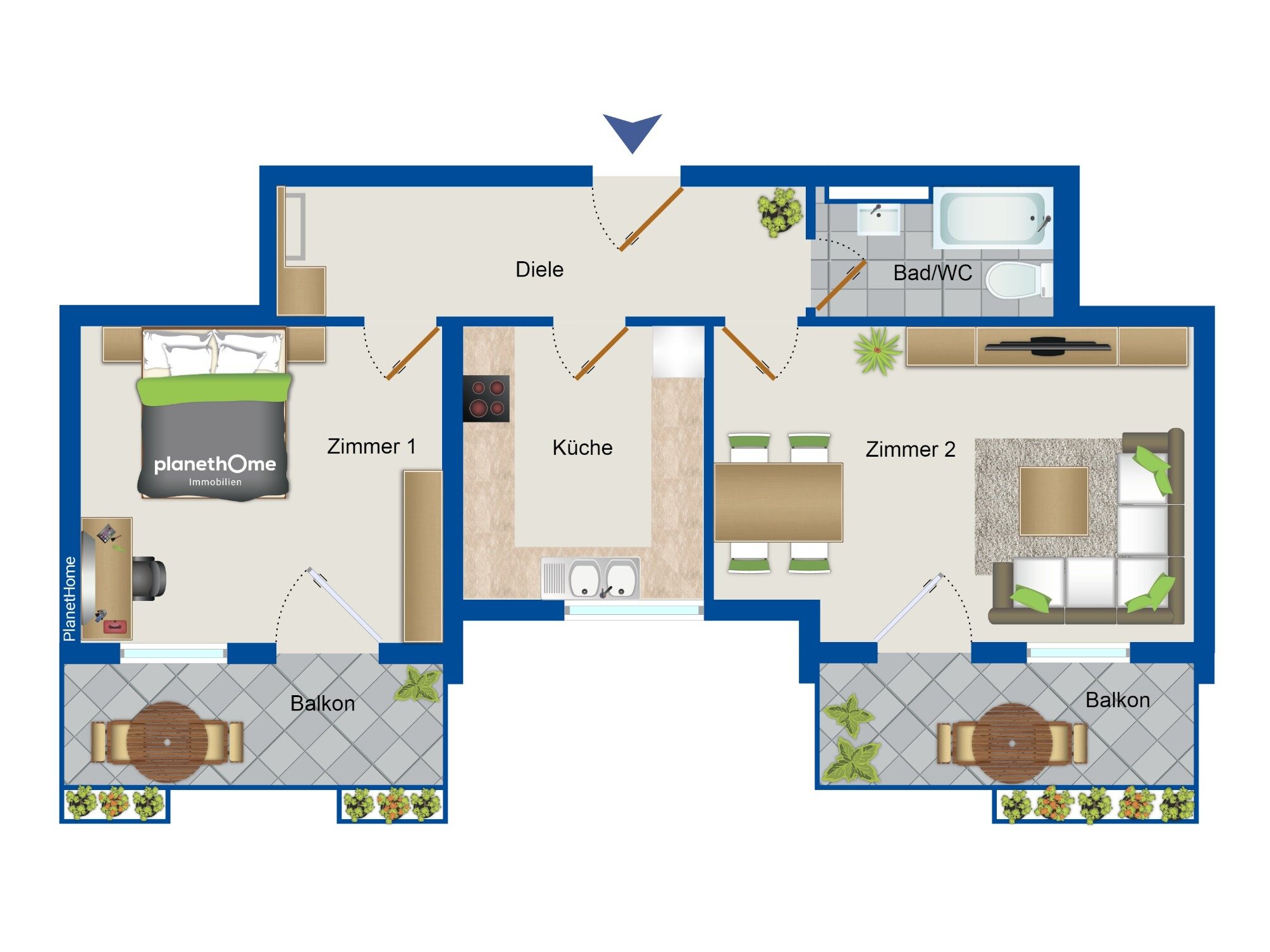 Wohnung zum Kauf 220.000 € 2 Zimmer 65 m²<br/>Wohnfläche 1.<br/>Geschoss Mühlau Mannheim 68159