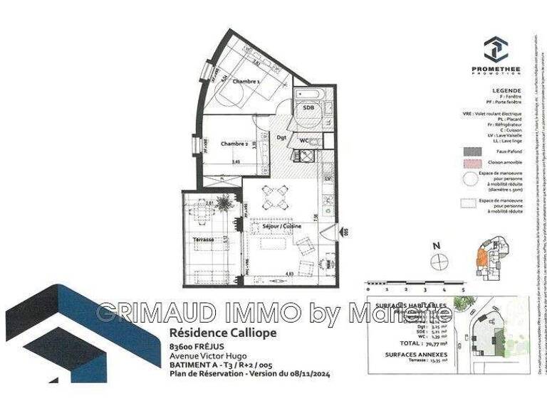 Wohnung zum Kauf 532.000 € 4 Zimmer 70,8 m² 3. Geschoss Centre Ville Fréjus 83600
