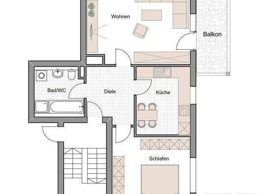Wohnung zur Miete 450 € 2 Zimmer 60 m² 1. Geschoss Am Schaltengarten 2 Neuendettelsau 91564