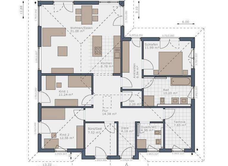 Bungalow zum Kauf provisionsfrei 781.743 € 5 Zimmer 131 m² 1.200 m² Grundstück Rangsdorf 15834