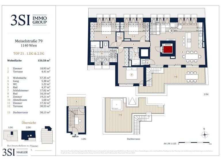 Wohnung zum Kauf - Erstbezug 1.469.626 € 4 Zimmer 150,6 m² 6. Geschoss Meiselstraße 79 Wien 1140