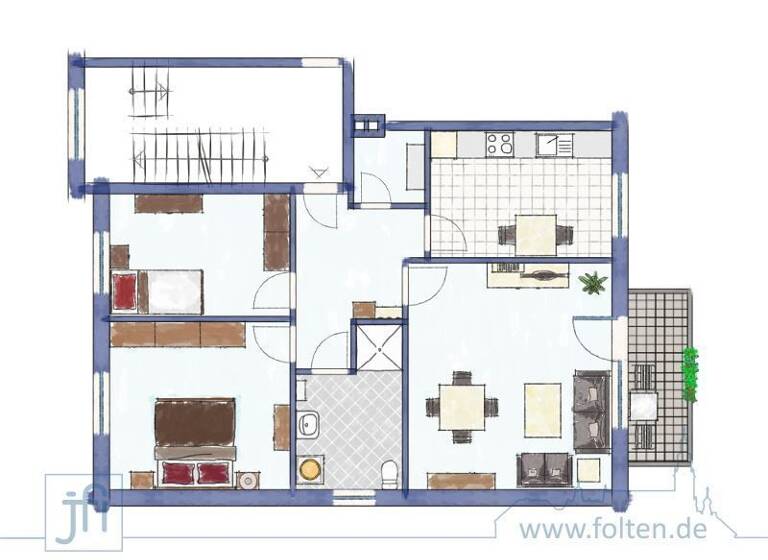 Wohnung zur Miete 595 € 3 Zimmer 76,3 m² Leer Leer (Ostfriesland) 26789