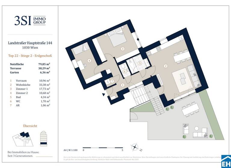 Wohnung zum Kauf - Erstbezug 579.000 € 3 Zimmer 79,9 m² EG Landstraßer Hauptstraße Wien 1030