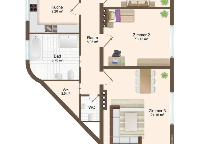 Wohnung zum Kauf 319.000 € 3 Zimmer 92 m² 1. Geschoss Waldegg Linz 4020