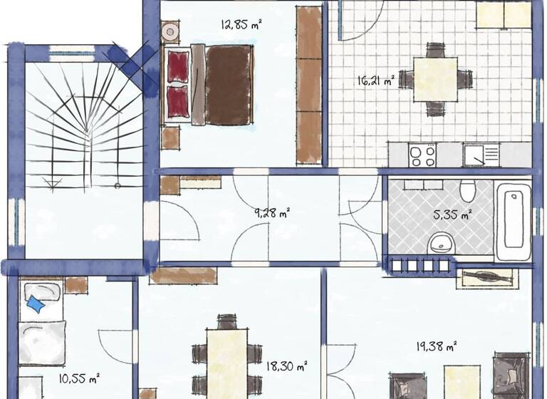 Wohnung zur Miete 1.030 € 4 Zimmer 93 m² 2. Geschoss frei ab 01.07.2026 Nordvorstadt Weimar 99423