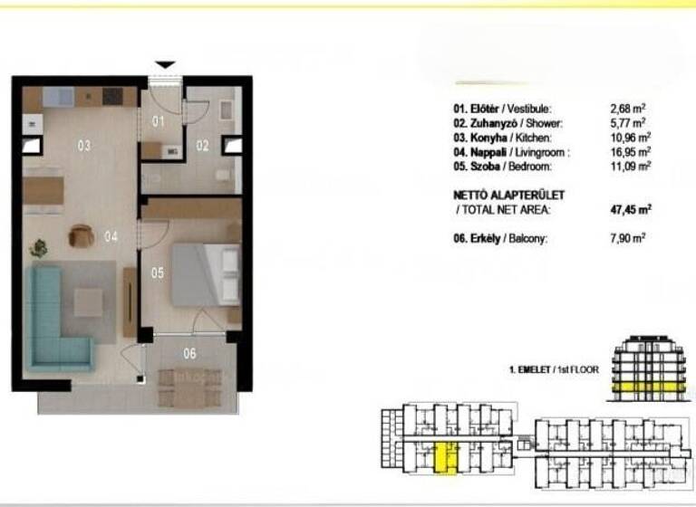 Wohnung zum Kauf provisionsfrei 202.000 € 2 Zimmer 47 m² Siófok 8600
